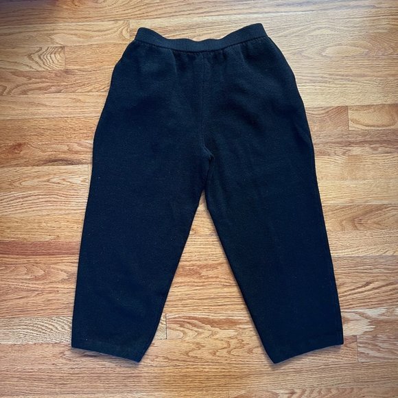 St. John Basics Santana Knit Cropped Pants Womens 2 Black Pockets Pull On EUC - Picture 2 of 6